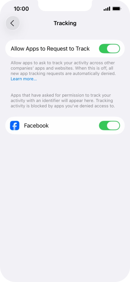 Press the indicator next to 
