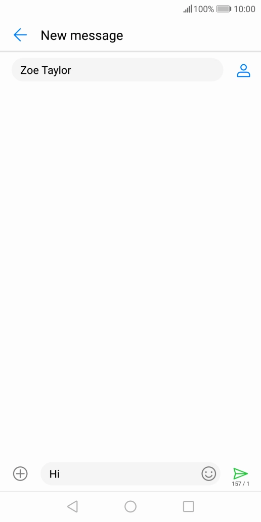 Press the send icon when you've finished your text message.