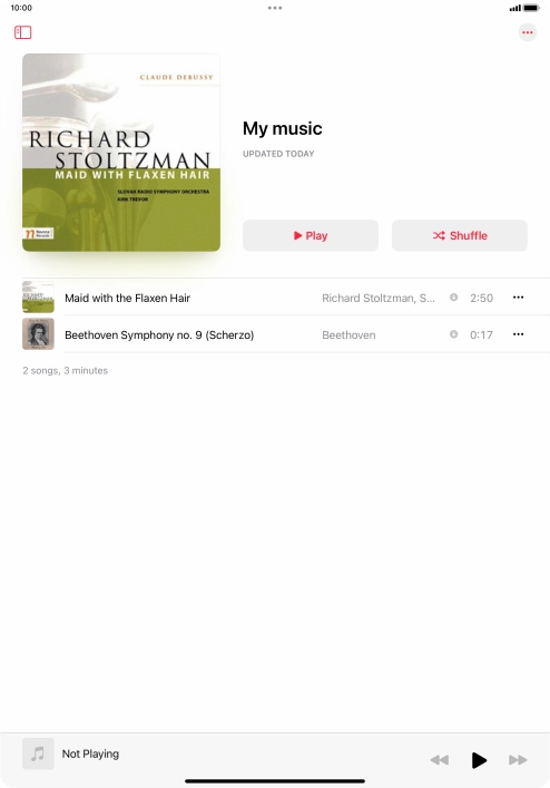 Go to the required category or playlist and press the required audio file.