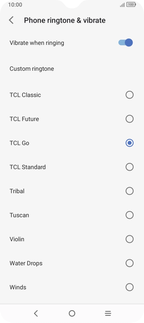 Press the required ring tones to hear them.
