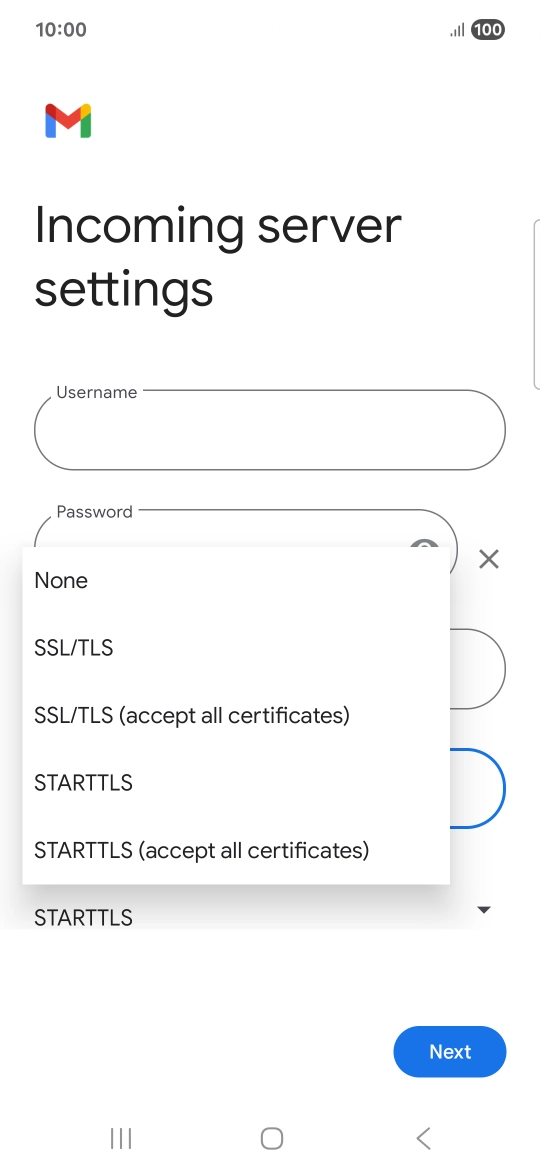 Press SSL/TLS.