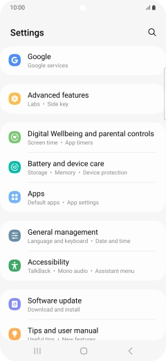 Press Battery and device care.
