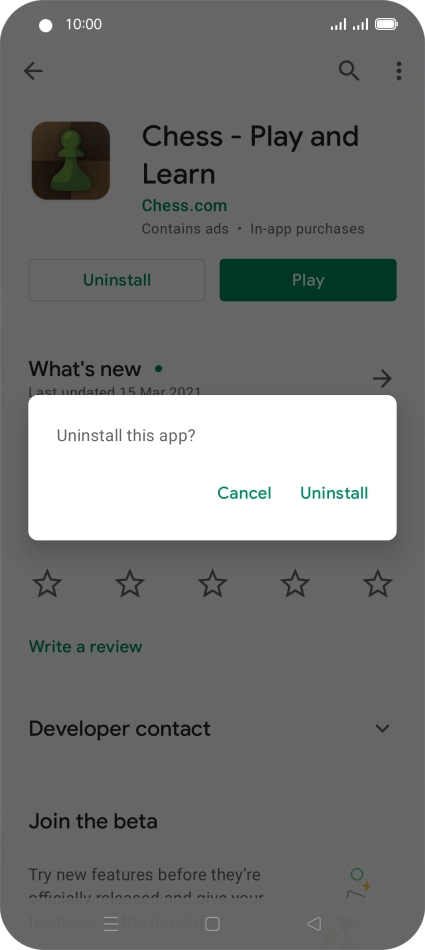 Press Uninstall.