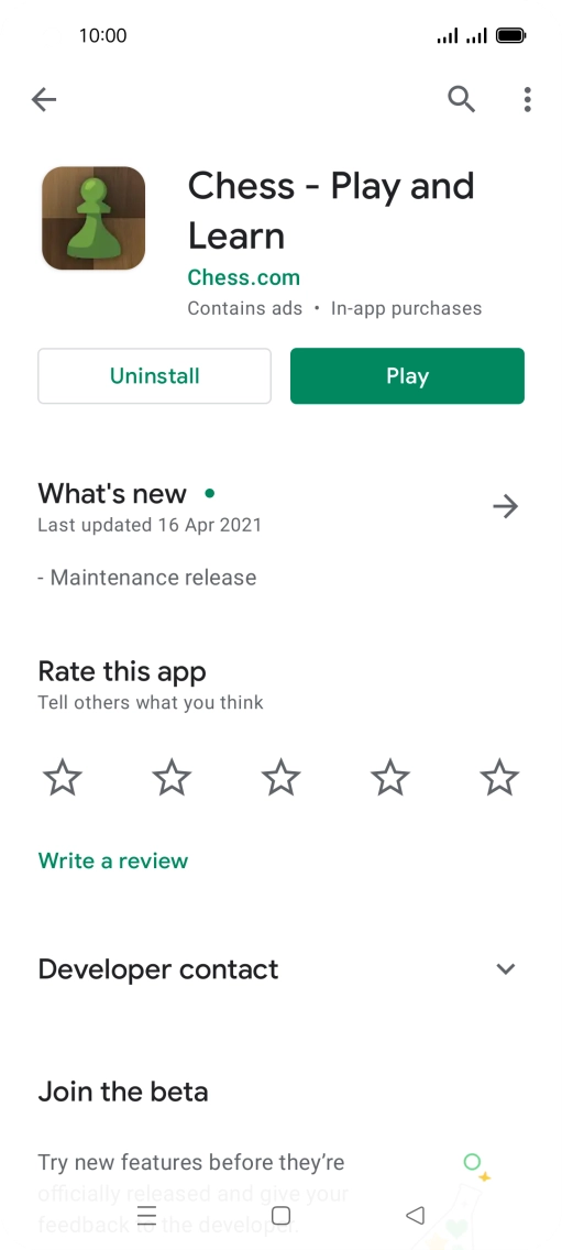 Press Uninstall.