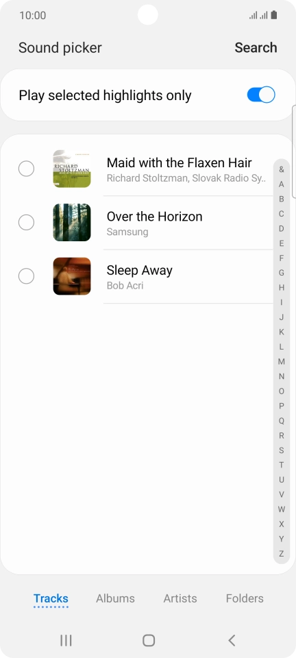 Press the required ring tones to hear them.