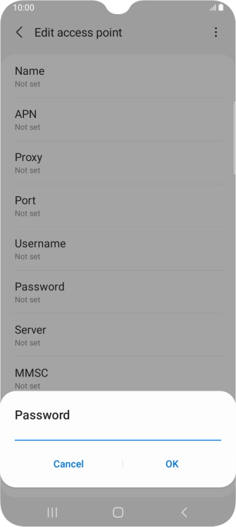 Key in secure and press OK.