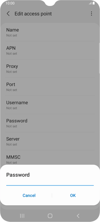 Key in secure and press OK.