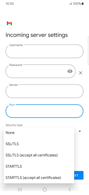 Press SSL/TLS.