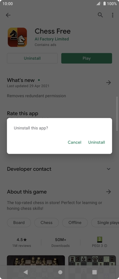 Press Uninstall.