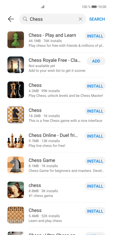 Press the required app.