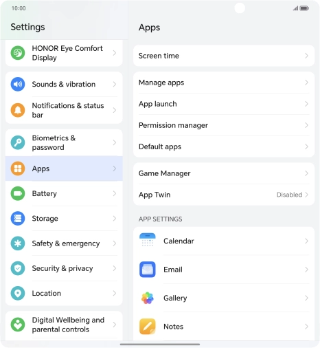 Press Manage apps.