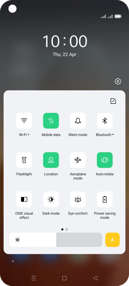 Press the settings icon.