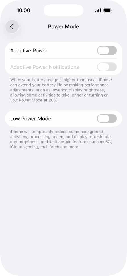Press the indicator next to 