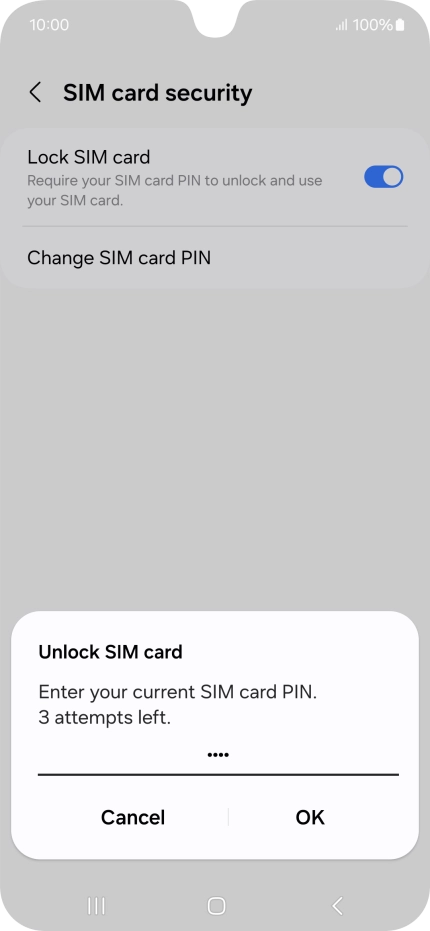Key in your PIN and press OK. The default PIN is 1111.