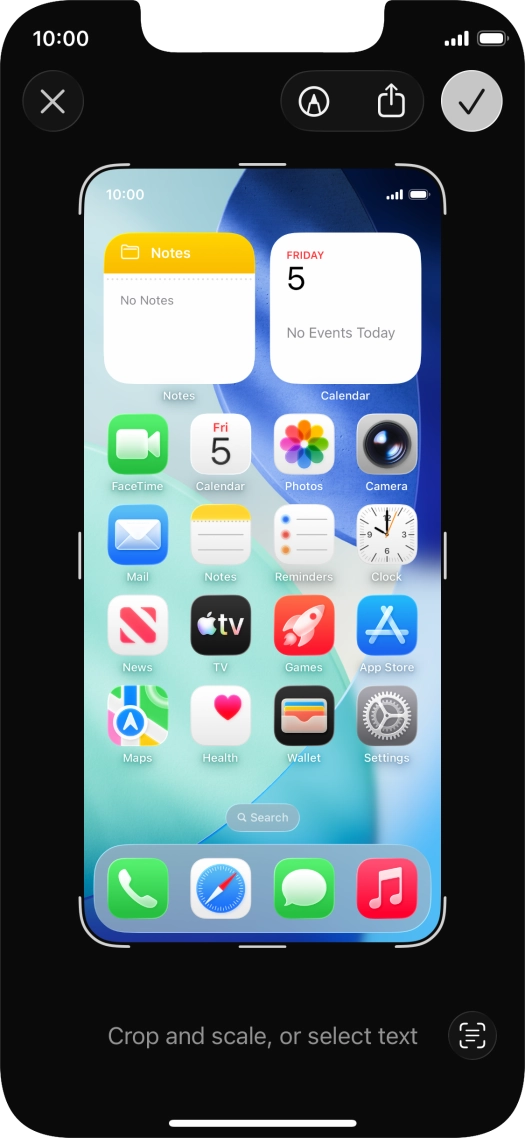 Follow the instructions on the screen to edit and save your screenshot.