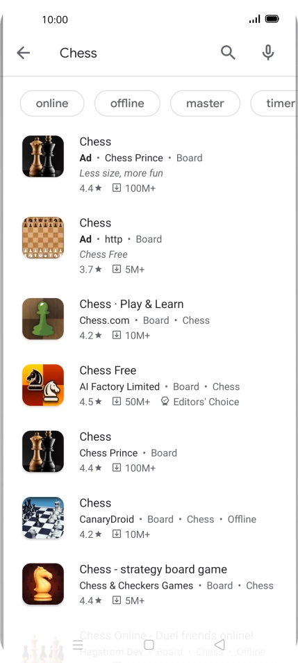 Press the required app.