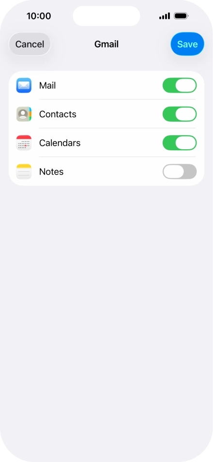 If this screen is displayed, you email account has been recognised and set up automatically. Follow the instructions on the screen to key in more information and finish setting up your phone.