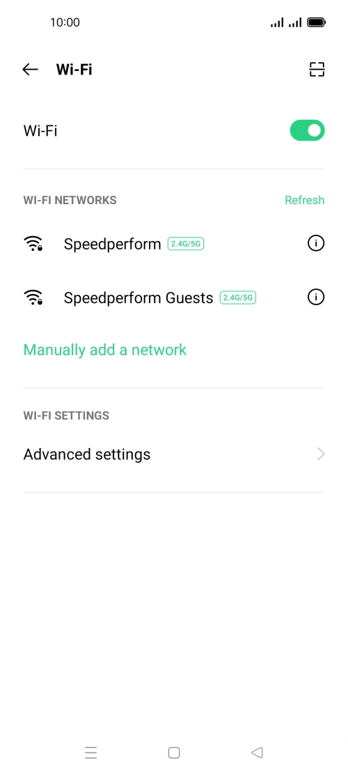 Press the required Wi-Fi network.