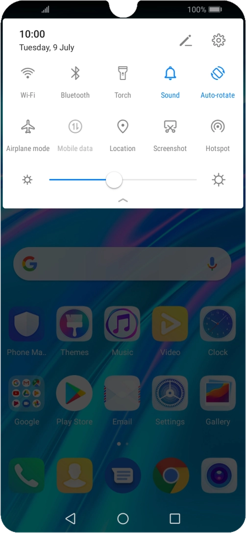 Press the sound mode icon the necessary number of times to turn silent mode on or off.