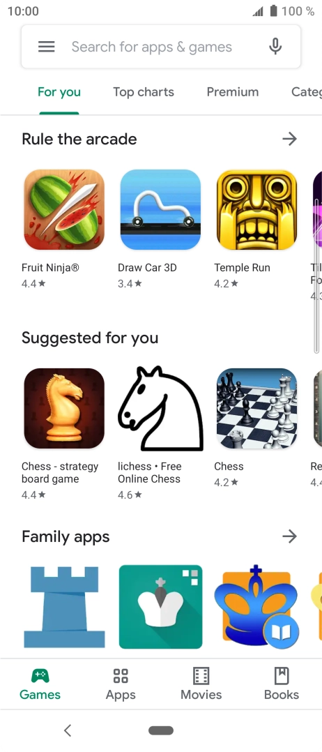 Press the search field.