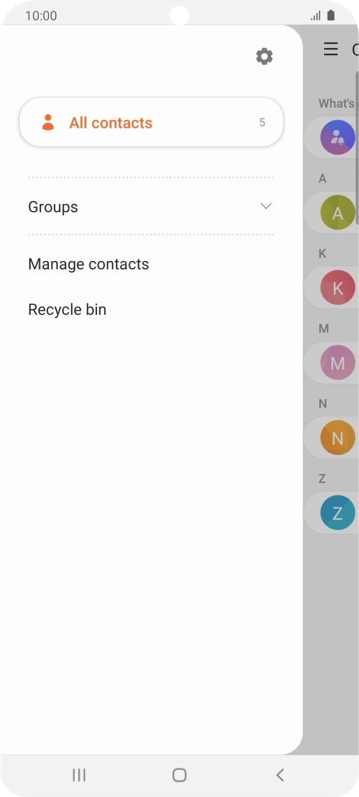 Press Manage contacts.