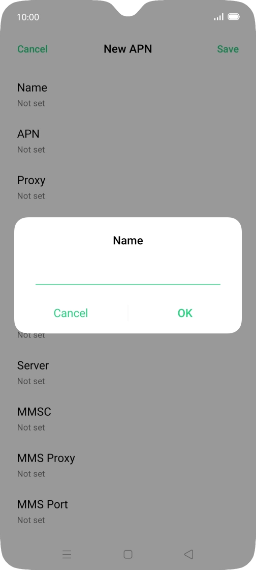 Key in EE Internet and press OK.