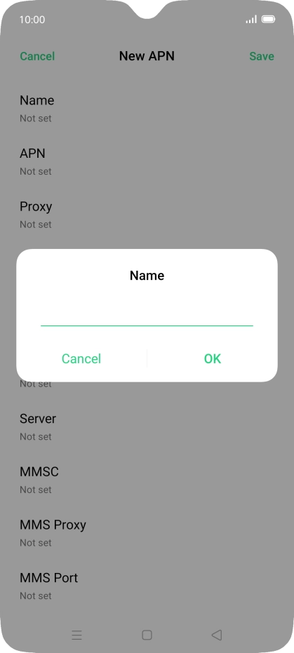 Key in EE Internet and press OK.