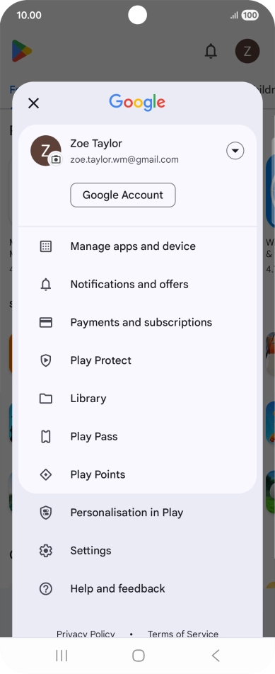 Press Manage apps and device.