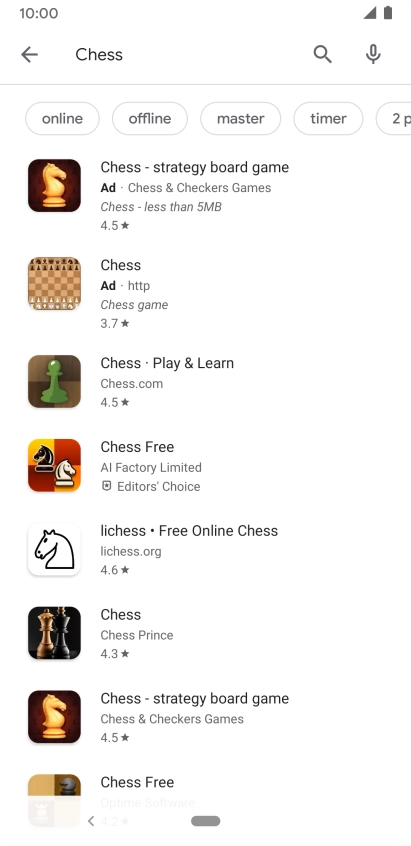 Press the required app.
