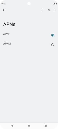 Press the field next to the required data connection to activate it.