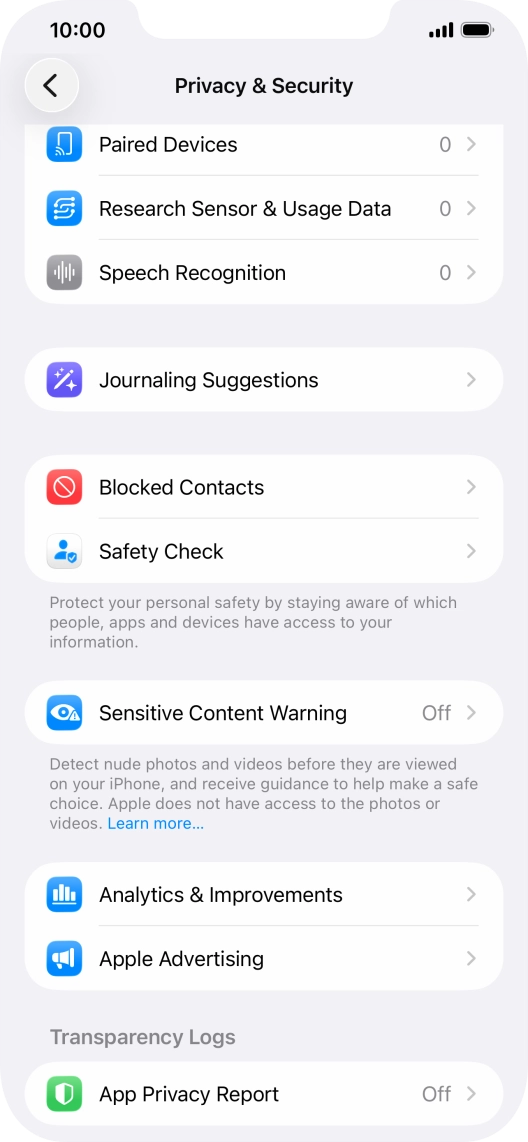 Press App Privacy Report.