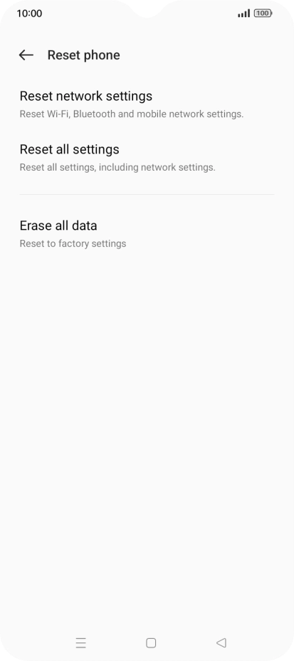 Press Erase all data.