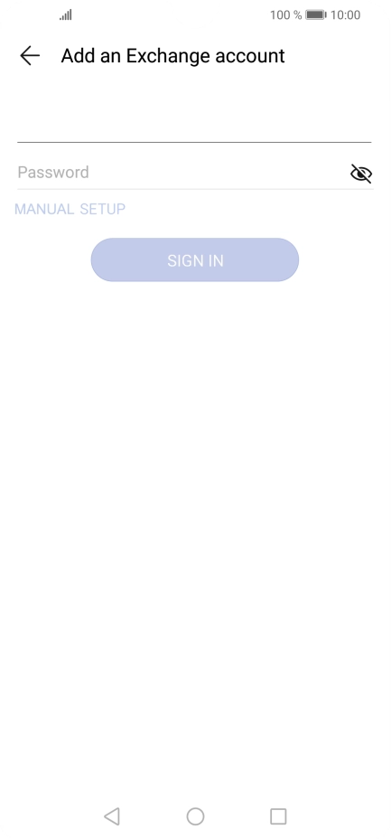 Press Password and key in the password for your email account.