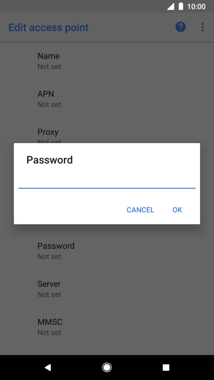 Key in secure and press OK.