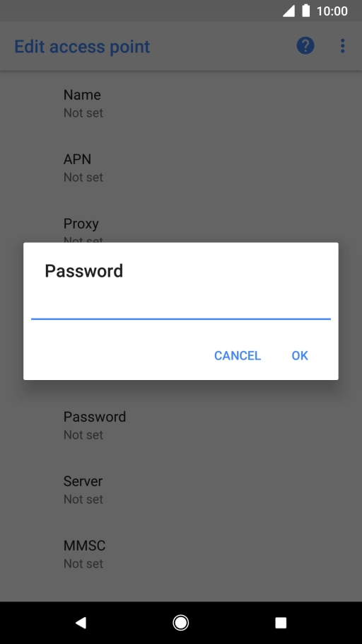 Key in secure and press OK.