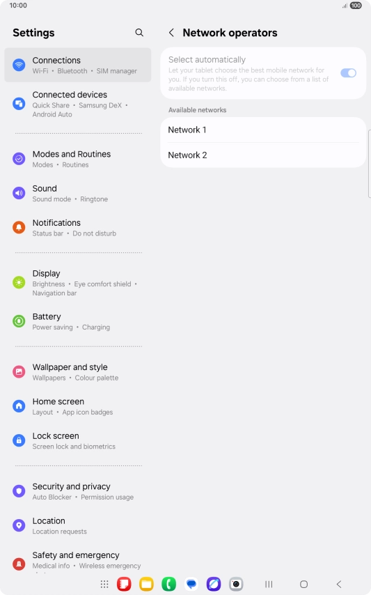 Press the required network.