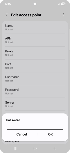 Key in secure and press OK.