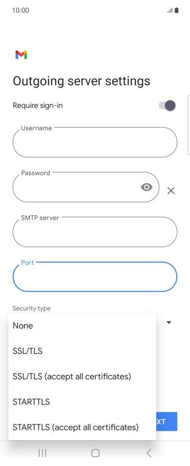 Press SSL/TLS.