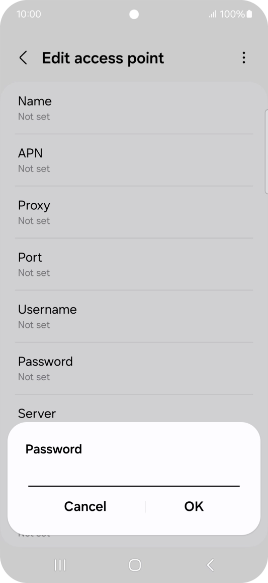 Key in secure and press OK.