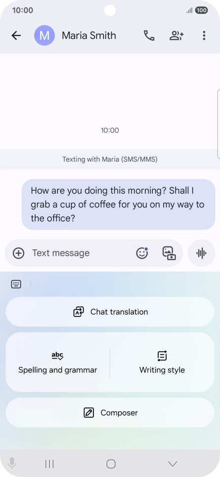 Press Chat translation.
