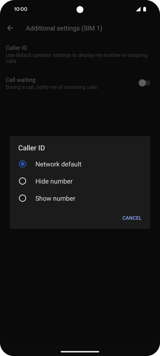 Press Show number to turn on caller identification.