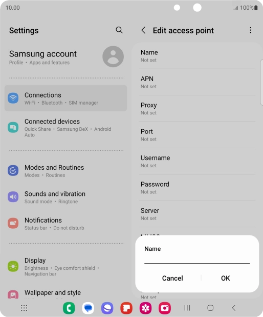 Key in EE Internet and press OK.