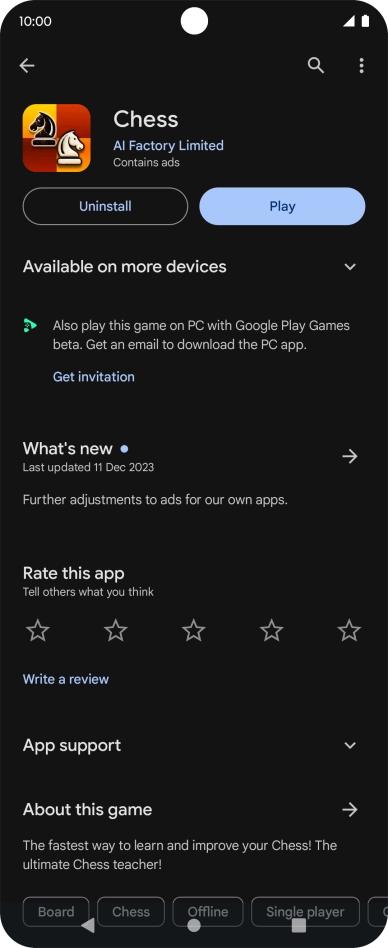 Press Uninstall.