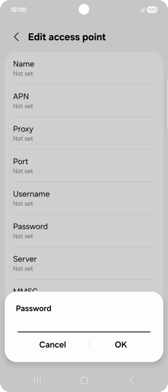 Key in secure and press OK.