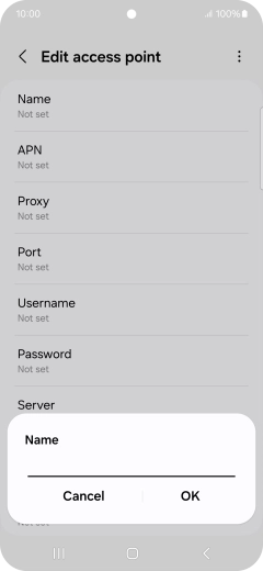 Key in EE Internet and press OK.