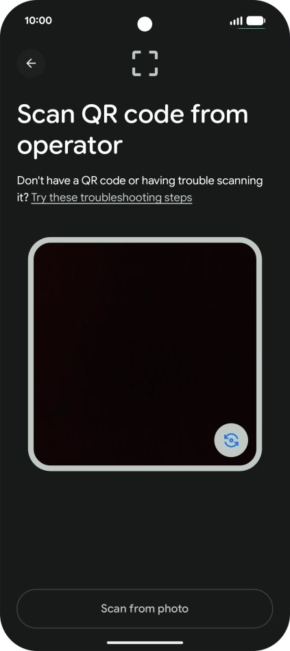 Place the QR code you've received inside the phone camera frame to scan the code.