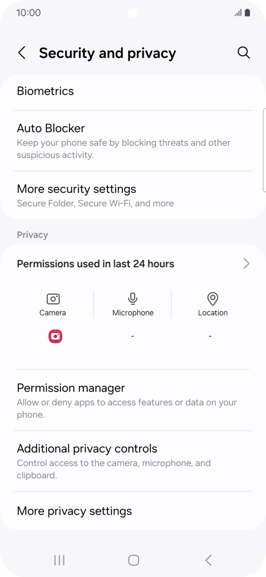 Press More security settings.