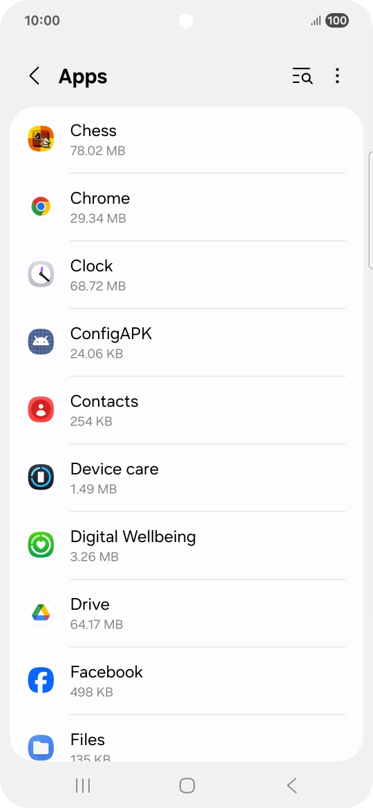 Press the required app.