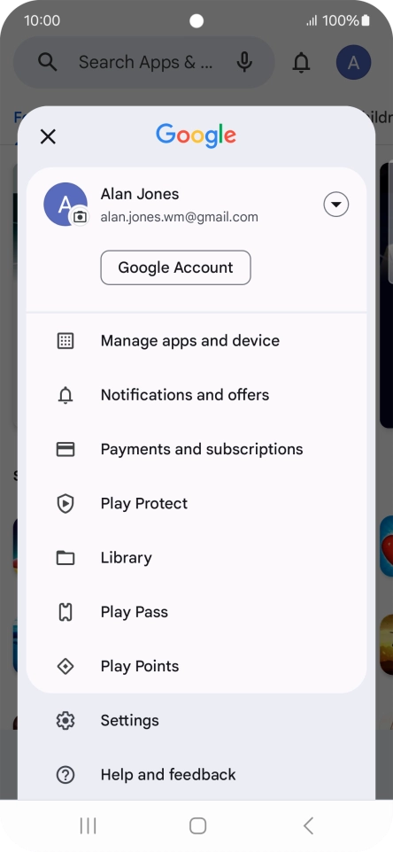Press Manage apps and device.