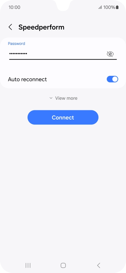 Key in the password for the Wi-Fi network and press Connect.